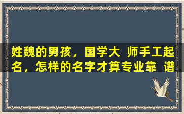 姓魏的男孩，国学大  师手工起名，怎样的名字才算专业靠  谱
